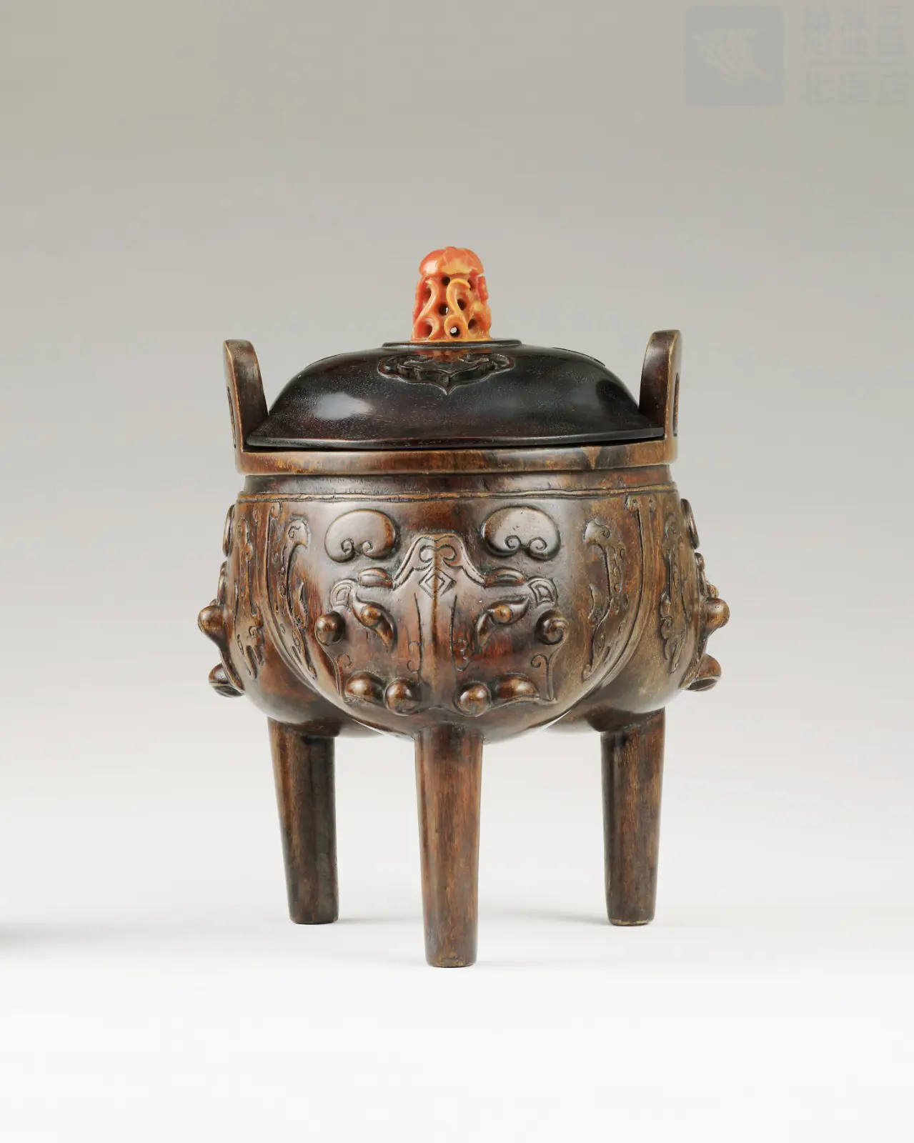 Taotie Precious Tripod Cauldron Agarwood Incense Burner, Qing Dynasty, Qianlong Period - Grandmaster JinBodhi's Collection